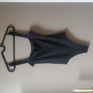 Black V Neck Bodysuit